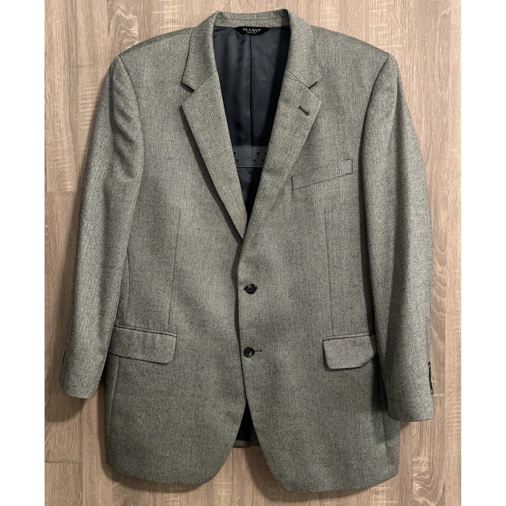 Jos A Bank Sport Coat Mens 46L Herringbone 2 Button Silk Camel‎ Hair Blazer